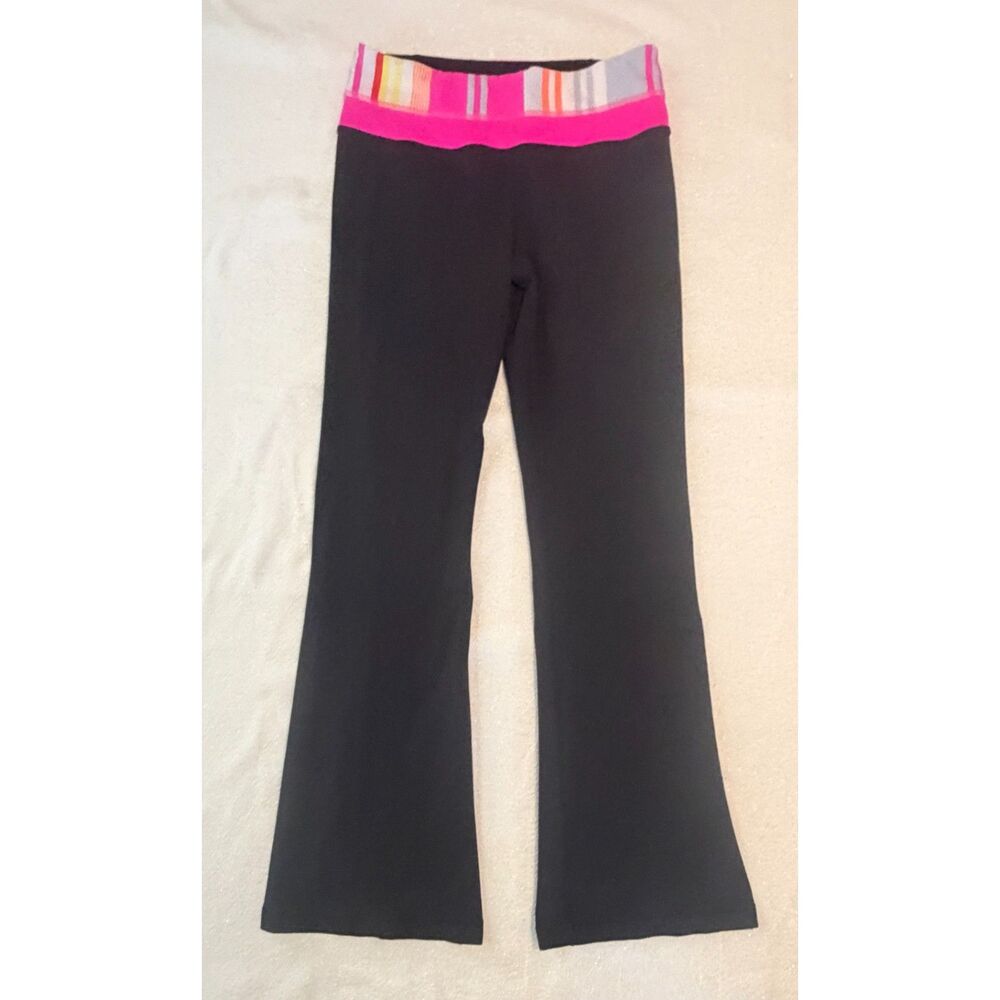 Vintage Lululemon colorful striped waistband reversible Groove Pants